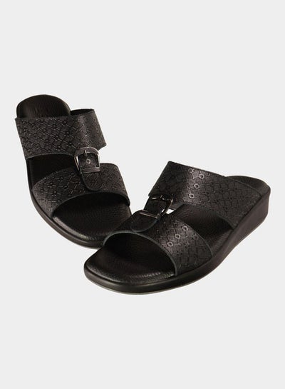 Buy Comfortable Buckle Style Arabic Sandals Black in UAE