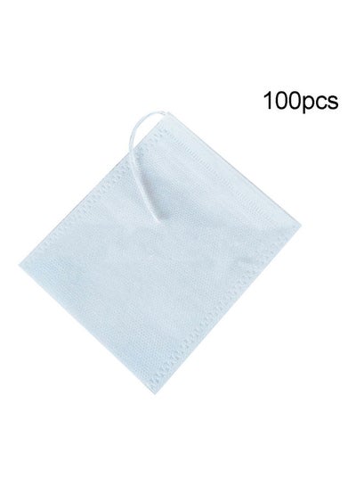 Buy 100-Piece Empty Disposable Fabric Tea Herb Filter Bag White 20 x 10 x 20cm in Egypt