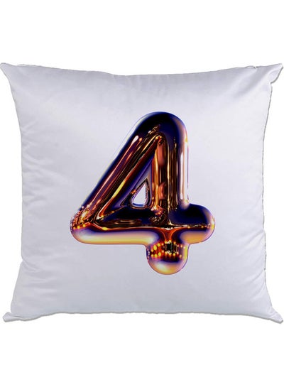 Buy Night Chrome Number 4 Printed Cushion polyester Multicolour 40 x 40cm in UAE