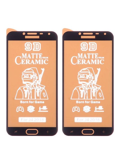 Buy Ceramic Anti-Fingerprint Screen Protector for Samsung Galaxy J4 Mobile Phone Black/Clear in Egypt