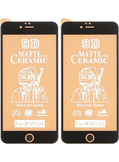 Buy Ceramic Antifingerprint Screen Protector For Iphone 6 Plus Pack Of 2 Black in Egypt
