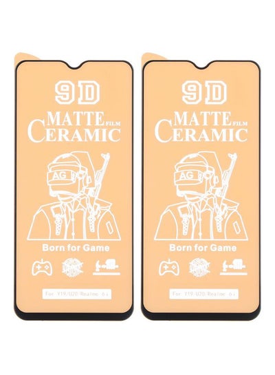 Buy Ceramic Antifingerprint Screen Protector For Oppo Realme 6I Y19 And U20 Mobile Phones Pack Of 2 Black in Egypt