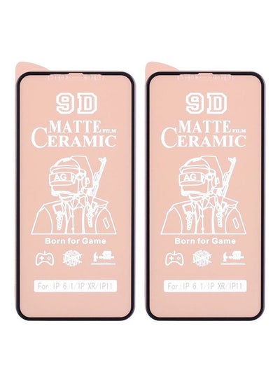 Buy Ceramic Antifingerprint Screen Protector For Iphone 11 Pack Of 2 Black in Saudi Arabia