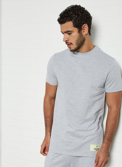 Buy Crew Neck Marl T-Shirt Light Grey in Egypt