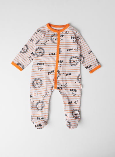 Buy Baby Printed Sleepsuit Orange in Egypt