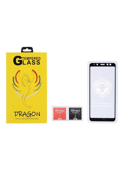 Buy Anti Fingerprint 5D Tempered Glass Screen Protector for Samsung Galaxy A8 2018 Black-Clear in Egypt