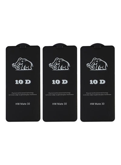 Buy Glass 10D Screen Protector For Huawei Mate 30 Mobile Phone  Set Of 3 Clear/Black in Egypt