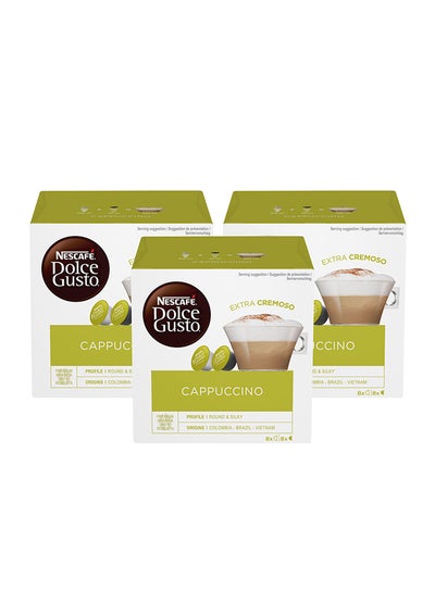 اشتري Dolce Gusto Cappuccino Coffee 16 Capsules Cappuccino Cappuccino 186.4grams Pack of 3 في مصر