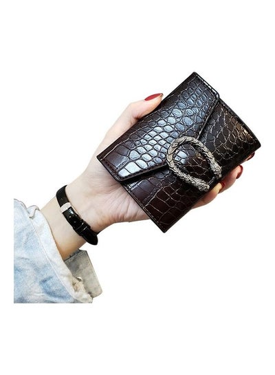 Buy Crocodile Pattern Wallet Black in UAE