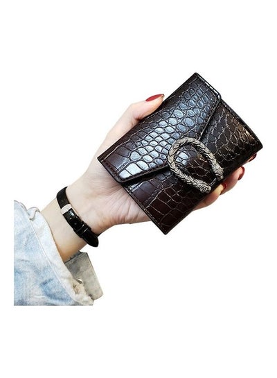 Buy Crocodile Pattern Wallet Black in Saudi Arabia