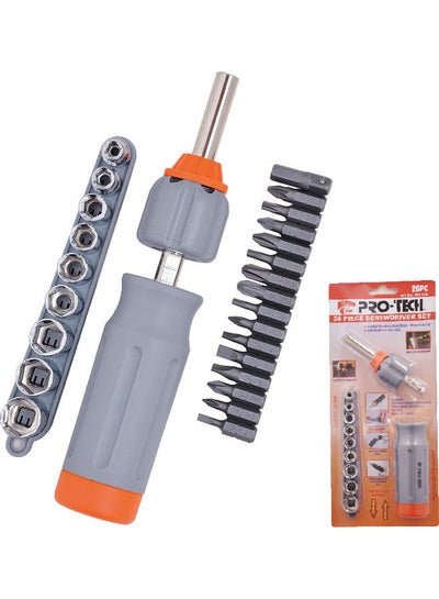 Buy 26-Piece Ratchet Screwdriver Set Orange/Clear/Silver in UAE