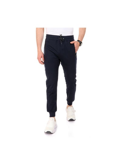 Buy Zipped Pockets Slip On Sweatpants With Hem Navy in Egypt