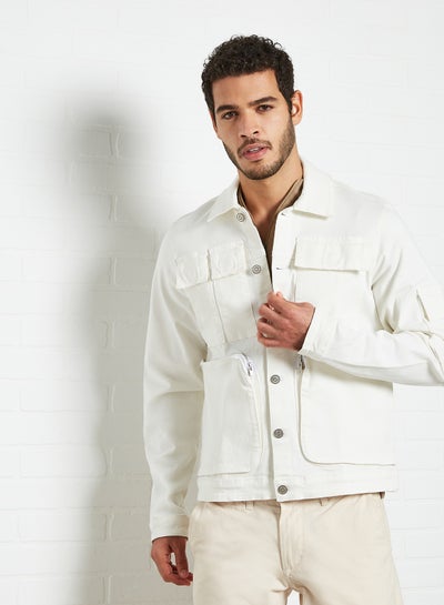 Utility Denim Jacket Off White price in UAE | Noon UAE | kanbkam