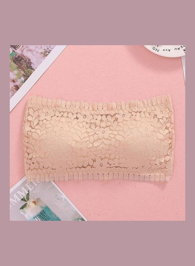 Buy Floral Lace Bralette Beige in Saudi Arabia