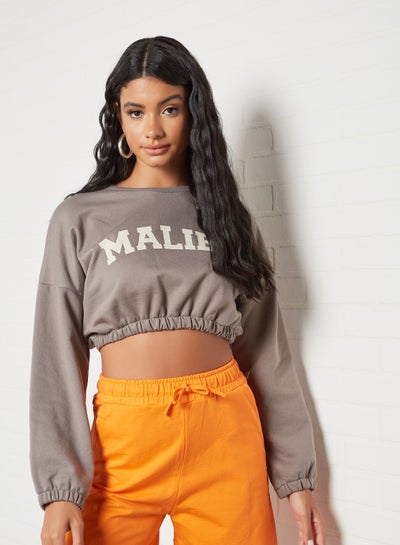 Buy Malibu Cropped Sweatshirt Anthracite in UAE