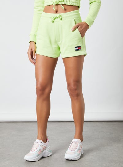 Buy Logo Badge Sweat Shorts Faded Lime in UAE