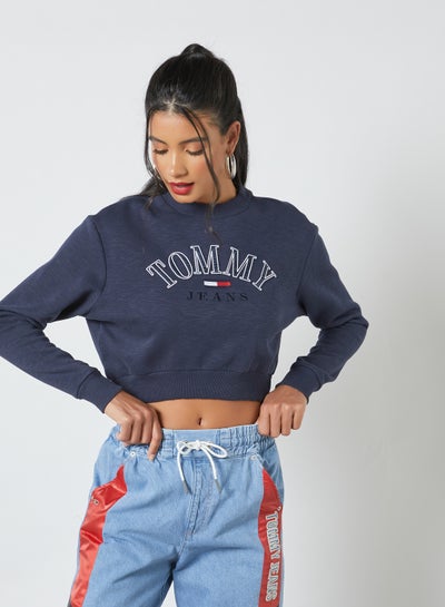 Buy Logo Cropped Sweatshirt Twilight Navy in UAE