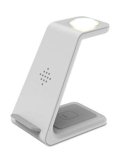 اشتري Three-in-One Phone Stand Cordless Chargers With Night Light 15.3 x 7.5 x 12.5سم أبيض في السعودية