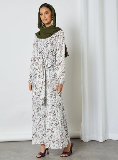 Buy Floral Printed Abaya Multicolour in Saudi Arabia