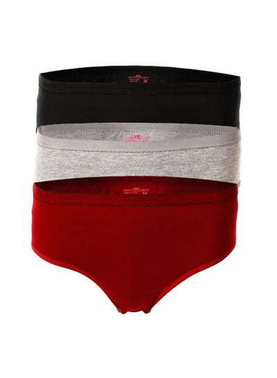 اشتري Bundle OF Three Brief Smooth Cotton Hipster Panties Multicolour في مصر