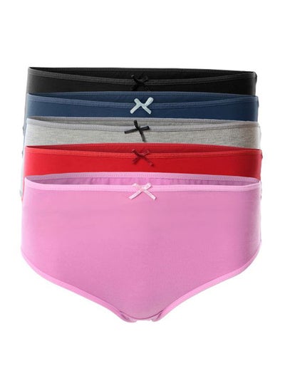 Buy Bundle OF Five Brief Smooth Cotton Hipster Panties Multicolour in Egypt