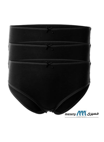 اشتري Bundle OF Three Brief Smooth Cotton Hipster Panties أسود في مصر