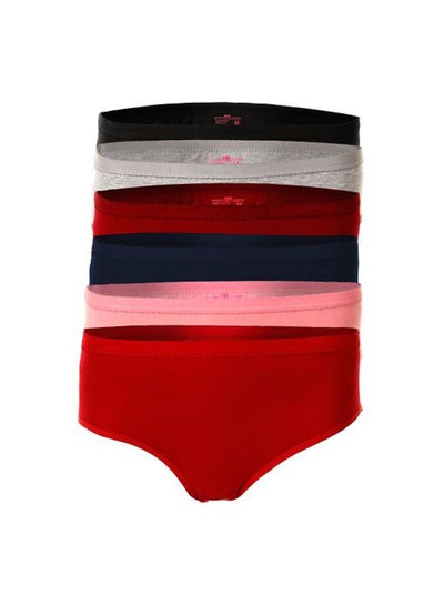 Buy Bundle OF Six Brief Smooth Cotton Hipster Panties Multicolour in Egypt