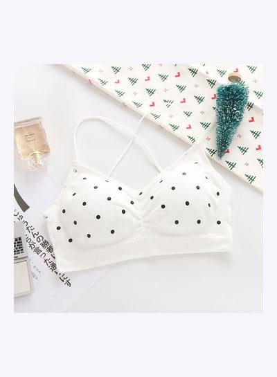 Buy Deep U Cup Dot Push Up Bra White/Black in Saudi Arabia