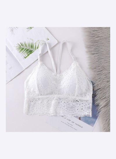 Buy Comfortable Gathering Thin Section Bra White in Saudi Arabia