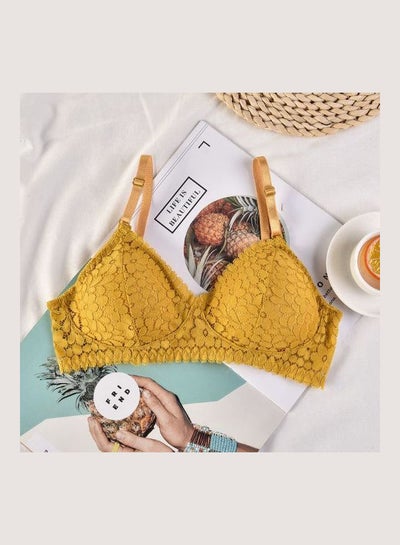 Buy Women's Comfy Deep U Cup Bra Yellow in Saudi Arabia