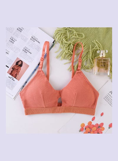 Buy Comfortable Triangel Thin Cup Bra Orange in Saudi Arabia