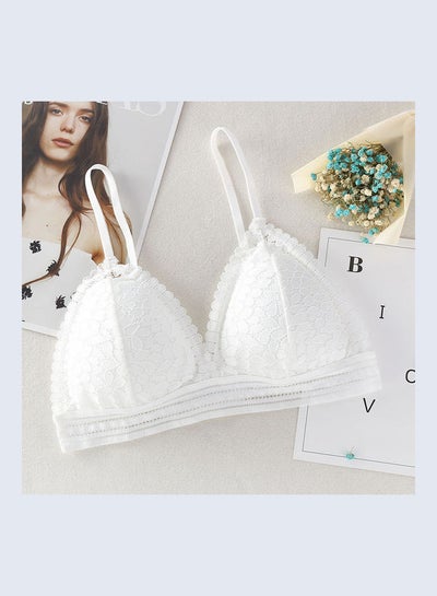 Buy Comfortable Triangel Thin Cup Bra White in UAE