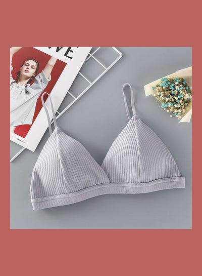 Buy Comfortable Triangel Thin Cup Bra Grey in UAE