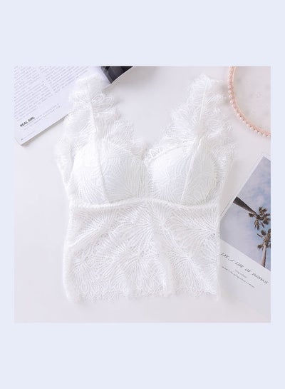 Buy Women Comfortable Thin Beauty Back Lace Cup Bra White in UAE