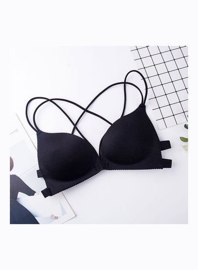 Buy Deep U Cup Dot Push Up Bra Black in UAE