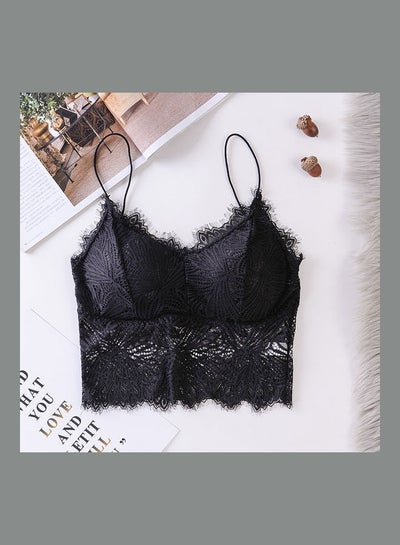 Buy Triangle Thin Double Breasted Bra Black in UAE