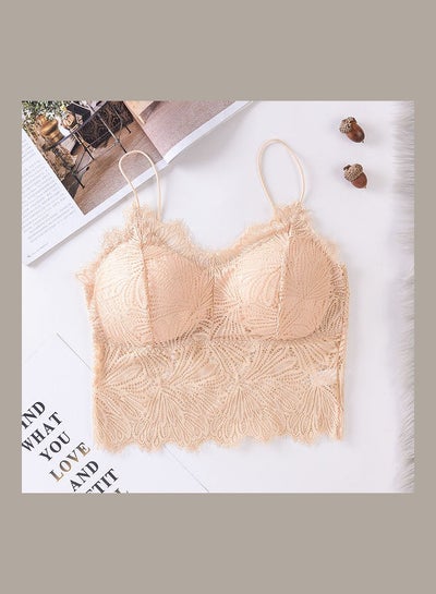 Buy Triangle Thin Double Breasted Bra Beige in Saudi Arabia