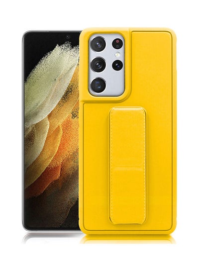 Buy Hand Band Grip Case Cover For Samsung Galaxy S21 Ultra Yellow in Saudi Arabia