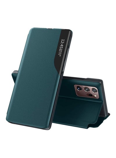 Buy Smart Flip Case Cover With Translucent Window For Samsung Galaxy Note20 Ultra 5G Green in Saudi Arabia