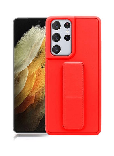Buy Hand Band Grip Case Cover For Samsung Galaxy S21 Ultra Red in Saudi Arabia