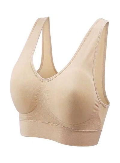 Buy Womens Seamless Sports Bra Beige in Saudi Arabia