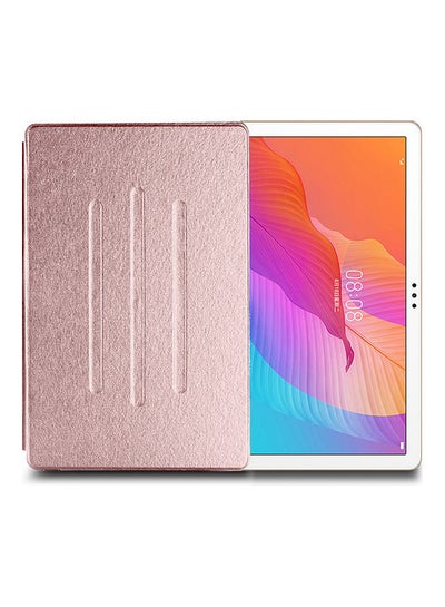 Buy Folio Flip Trifold Stand Case Cover For Huawei MatePad T10s Rose Gold in Saudi Arabia