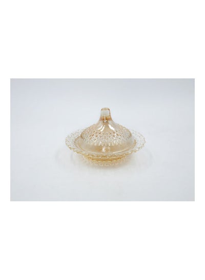 Buy Dates Bowl With Glass Lid Clear 17x15cm in Saudi Arabia