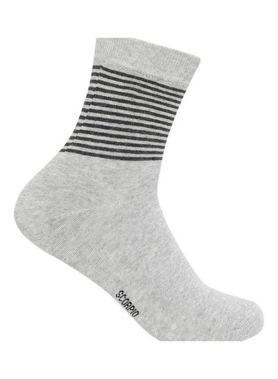 Buy Printed Casual Crew Socks Light Grey in UAE