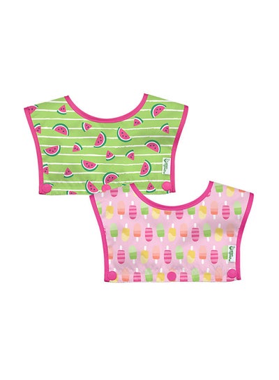 Buy Pack Of 2 Waterproof Tops for Snap Silicone Bibs - Pink in Saudi Arabia