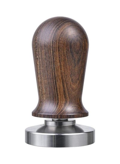 Buy Coffee Pressed Powder Hand Tamper Brown/Silver in Saudi Arabia