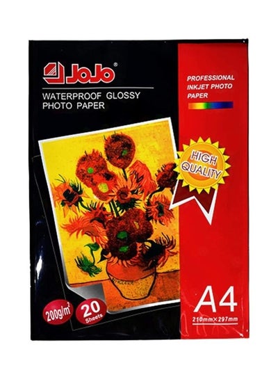 Buy 20 Sheet Waterproof Glossy  Inkjet Photo Paper A4 in UAE