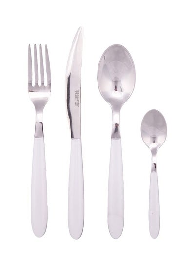 Buy 4-Piece Cutlery Set White/Silver in Saudi Arabia