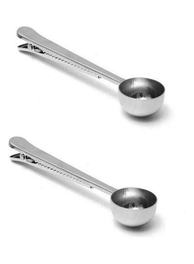 Buy 2-Piece Stainless Steel Coffee Measuring Scoop Spoon Silver in UAE