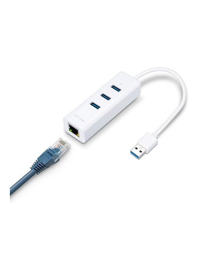Buy 3-Port USB 3.0 Mini Data Hub Adapter White in UAE